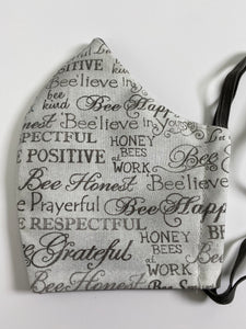 Bee kind - Bee Honest, Bee positive, Bee Happy, Bee grateful  - Inspirational - face mask
